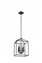  LIT6931BK+MC - 12" 4x40W Pendant in Black finish with replaceable socket rings in Black, Gold and Satin Nickel